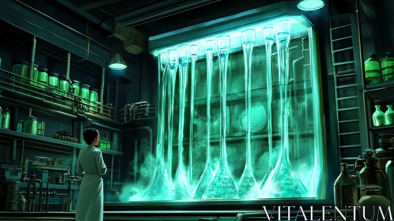 Green Experiment in the Science Lab AI Image