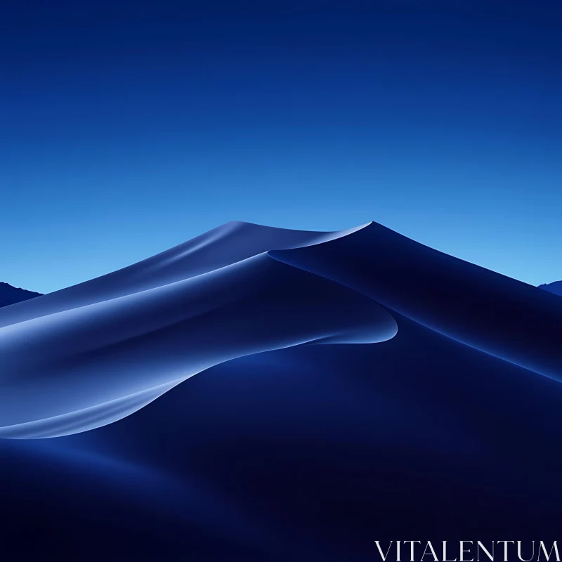 AI ART Abstract Blue Gradient Sand Dunes