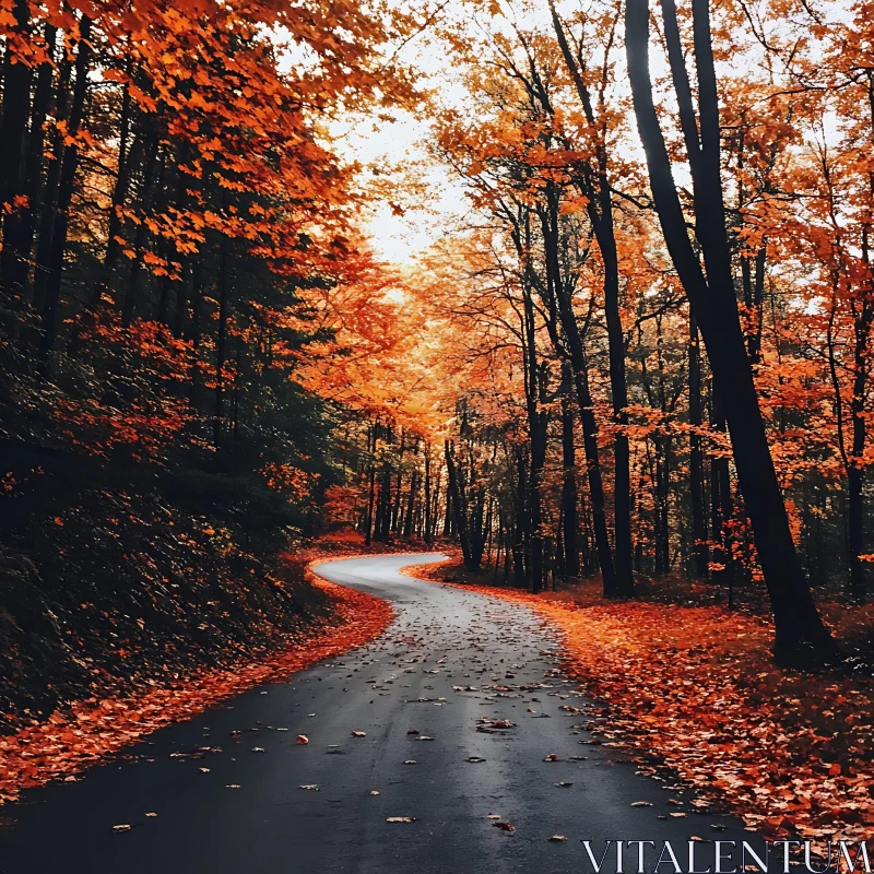 AI ART Enchanting Forest Path in Autumn