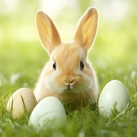 Springtime Bunny and Easter Eggs