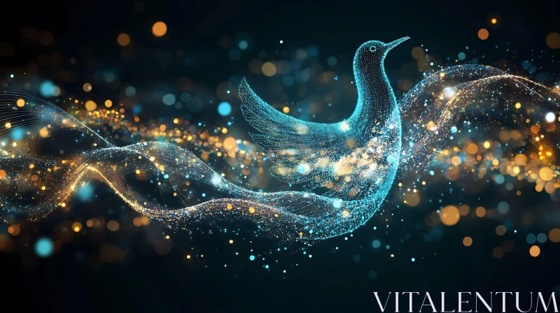 AI ART Glowing Bird Abstract Art