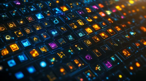 Colorful Abstract Pattern with Glowing Lights