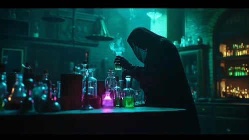 Night Alchemist Mixing Potions