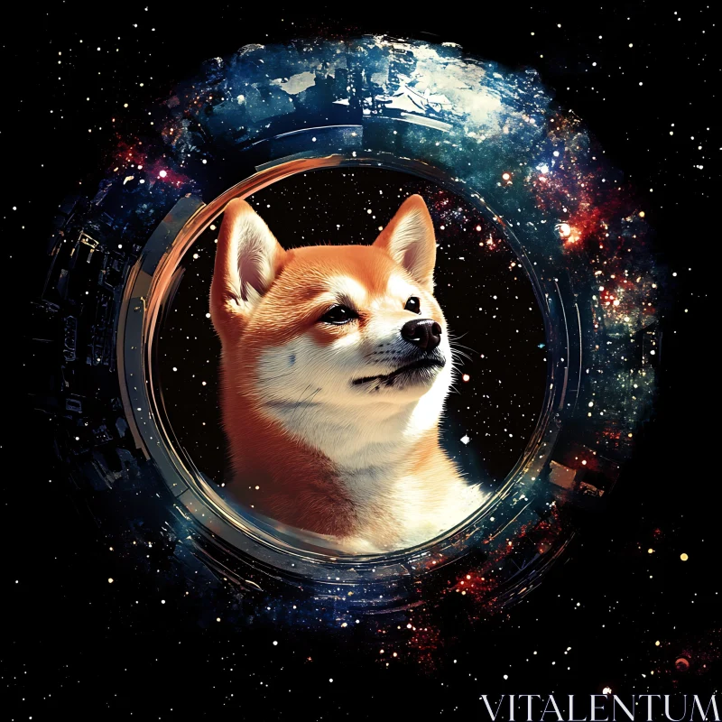 Cosmic Shiba Inu - Dog in the Galaxy AI Image