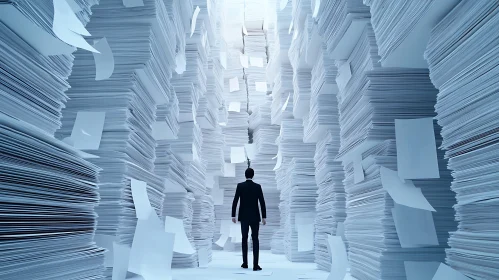 Man vs. Paper Mountain: A Bureaucratic Maze