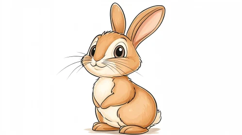 Charming Brown Bunny Cartoon Image