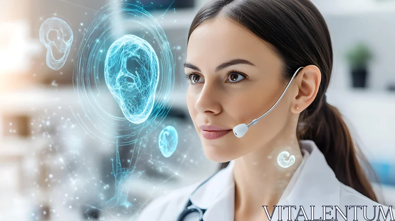 Futuristic Doctor with VR Interface AI Image