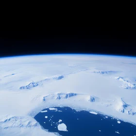 Aerial View of Antarctica Ice and Ocean