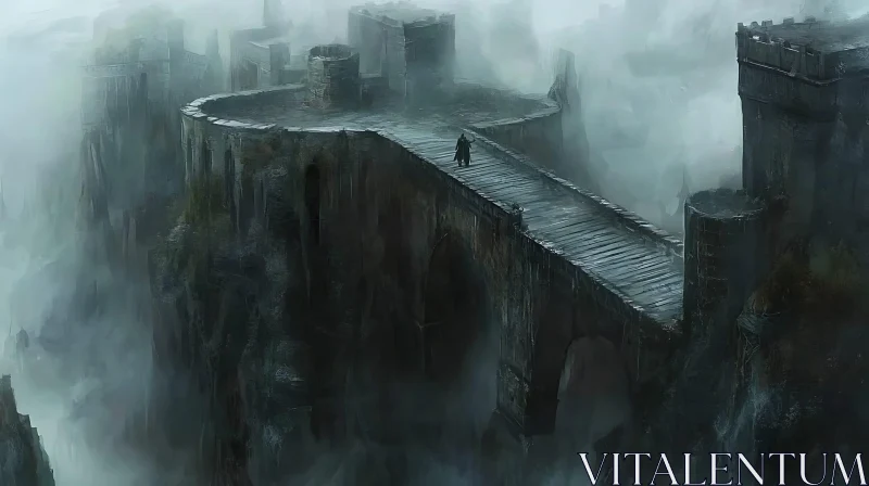 Fortress in the Mist AI Image