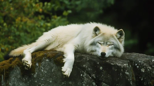 Restful Sleep of a Wild Wolf