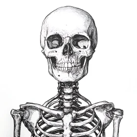 Monochrome Skeletal Anatomy Artwork