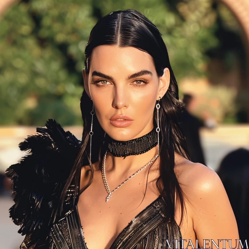 Glamorous Fashion Portrait of Kendall Jenner AI Image