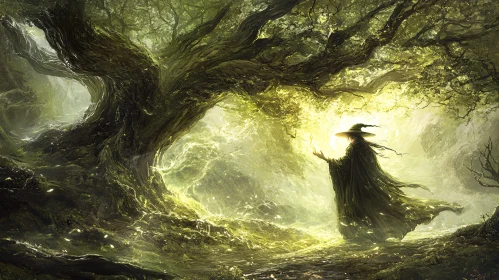 Mystical Wizard in the Forest