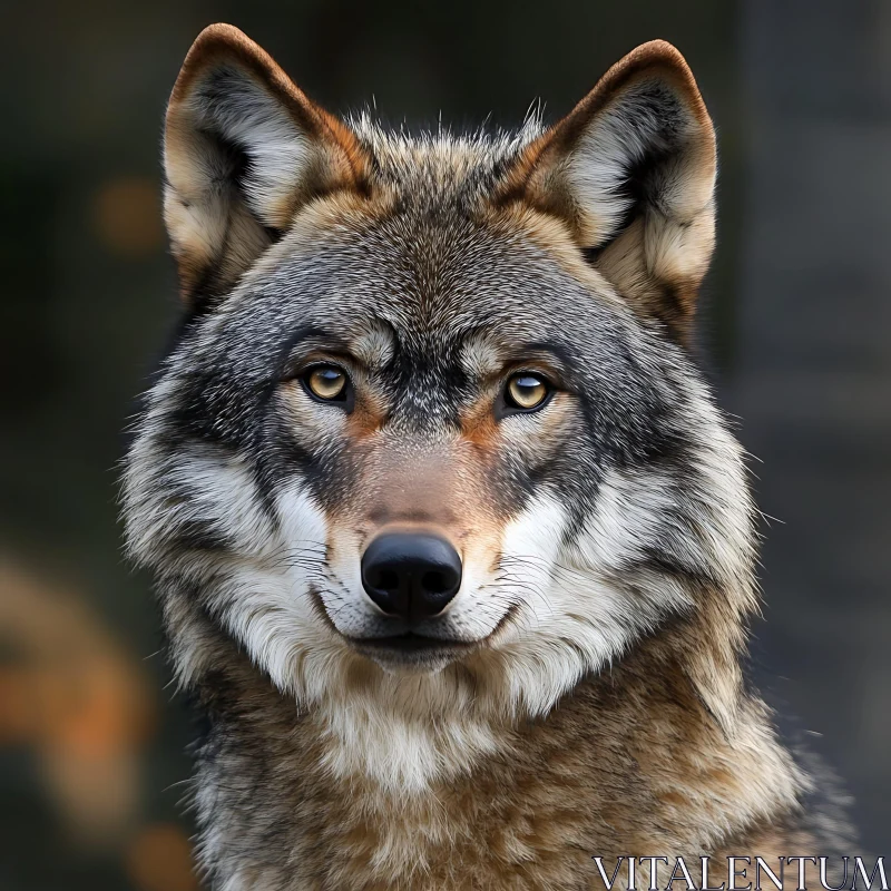 AI ART Close-up of a Wild Wolf