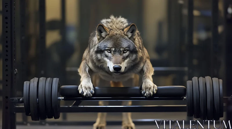 AI ART Strong Wolf Gym Workout Weightlifting