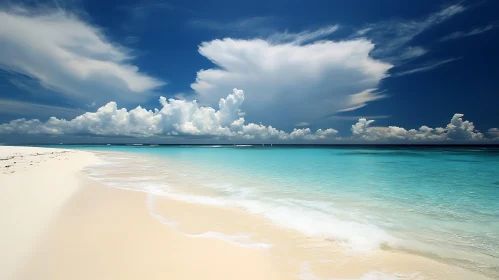 Tranquil Seascape with White Sand Beach