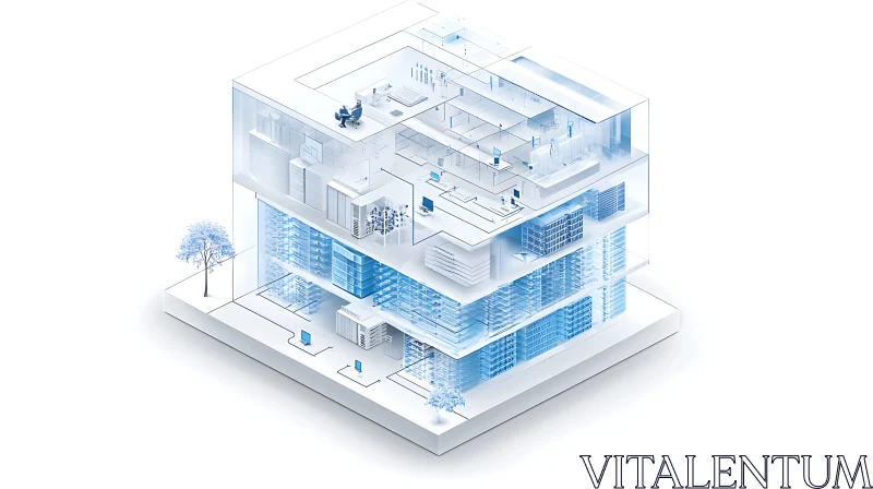 High-Tech Building Cutaway View AI Image