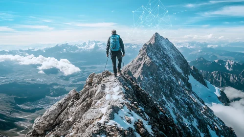 Hiker on Mountain Top