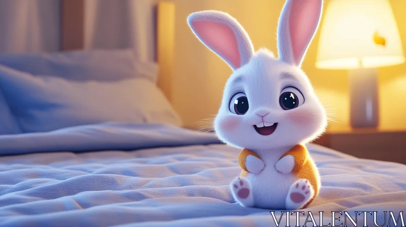 AI ART Charming Bunny Cartoon Illustration