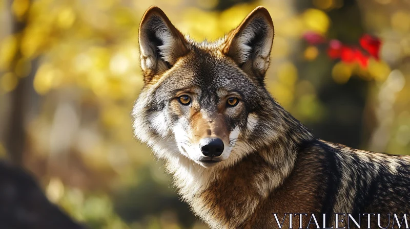 Red Wolf in the Wild AI Image