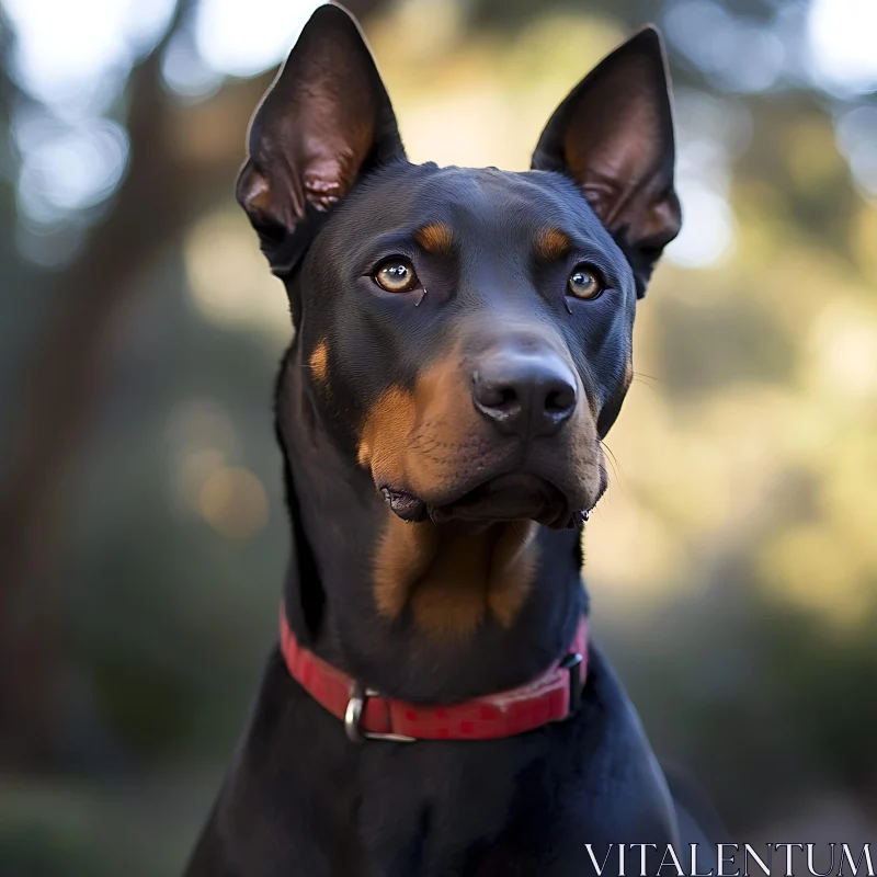 Close-Up of a Dog in Natural Setting AI Image