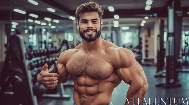 AI ART Fit Male Athlete in Gym