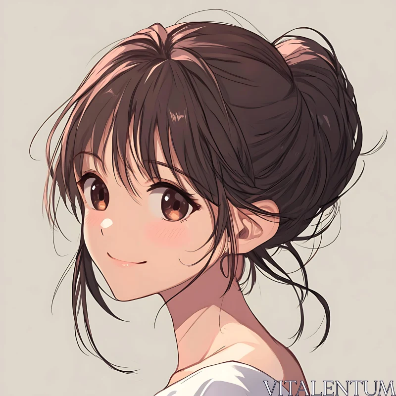 Beautiful Anime Girl Digital Art AI Image