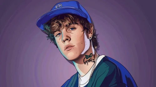 Justin Bieber Digital Pop Art Portrait