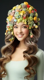 Floral Headband: A Meticulously Designed Image in Warm Colors