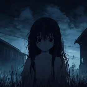 Eerie Night with Anime Girl