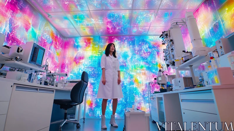 AI ART Bright Lab Environment with Scientist