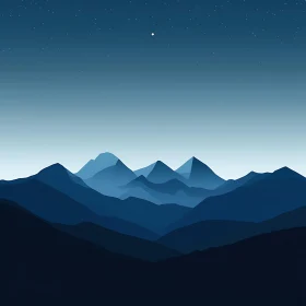 Starry Night Over Mountain Peaks