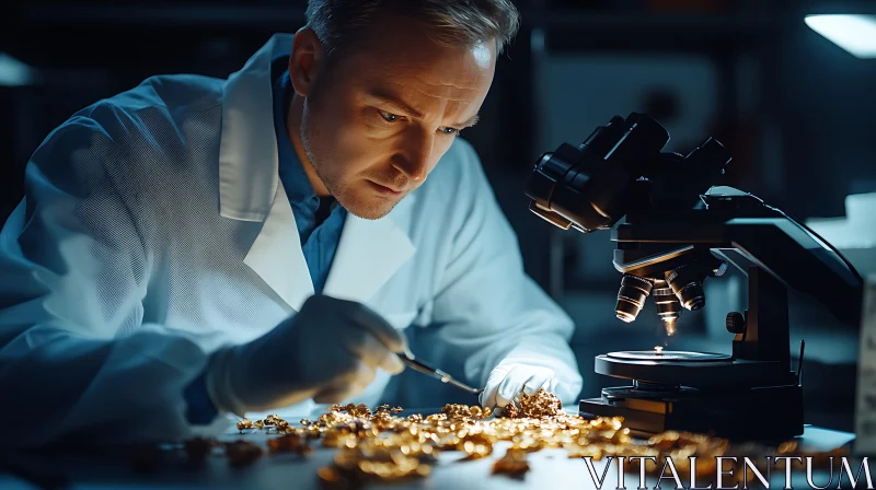 Gold Analysis Under Magnification AI Image