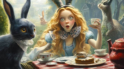 Alice's Tea Party with the Rabbits