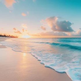 Pastel Beach at Sunset