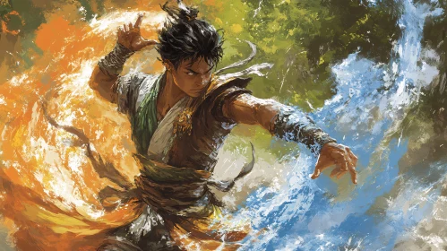 Warrior of Elements: A Dance of Fire and Water