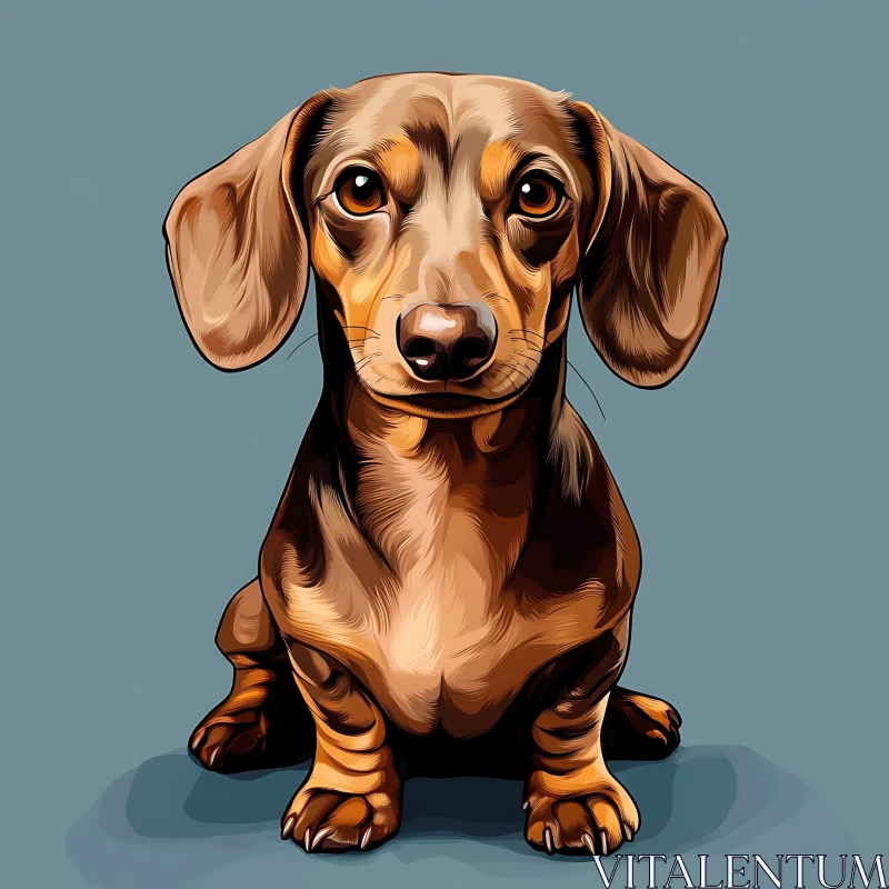 Digital Art of Dachshund AI Image