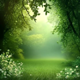 Tranquil Forest with Lush Greenery