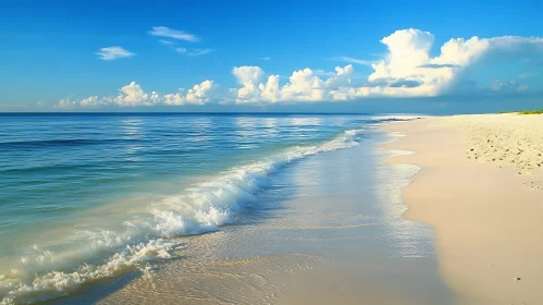 Seascape with White Sand Beach