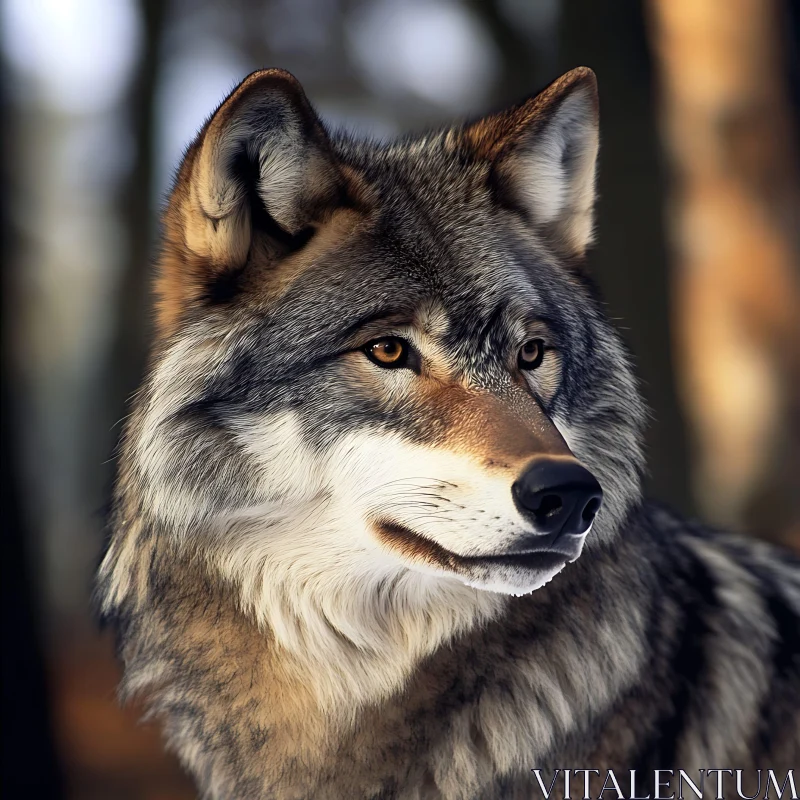 Close-up of a Wild Wolf AI Image