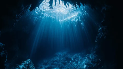 Sunlit Depths: An Underwater Cave