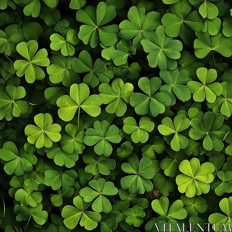 Lush Green Clover Field AI Image