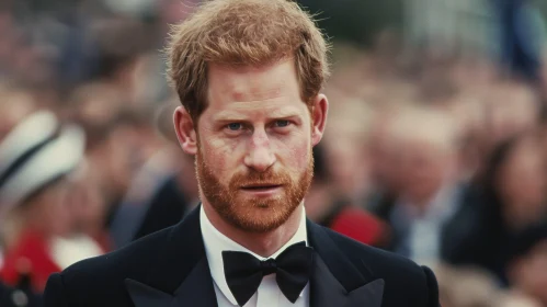 Prince Harry's Formal Portrait in Black Tuxedo