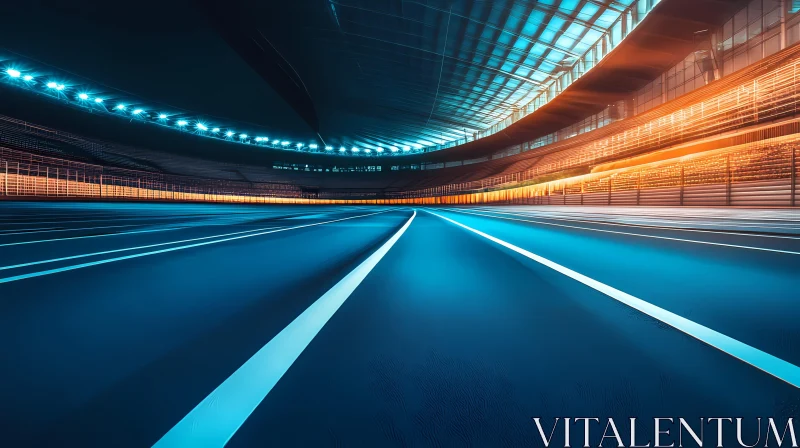 Illuminated Stadium Track: Awe-Inspiring Design and Speed AI Image