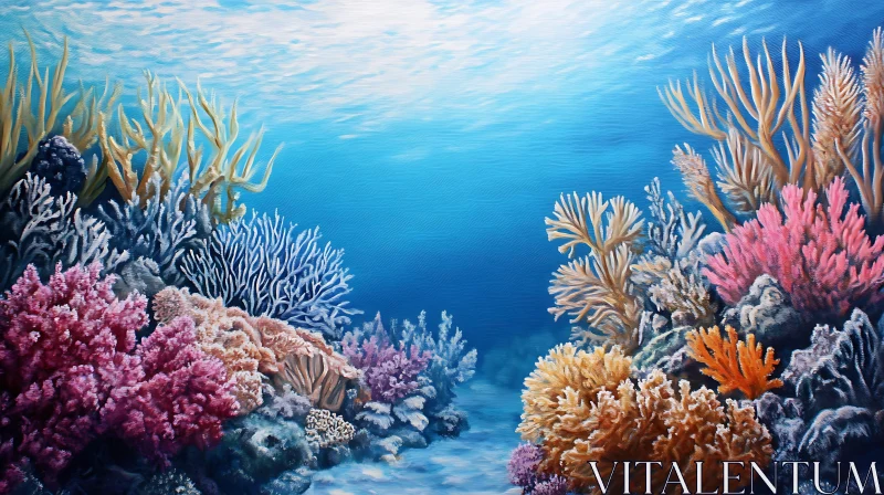 AI ART Colorful Marine Life Oil Painting