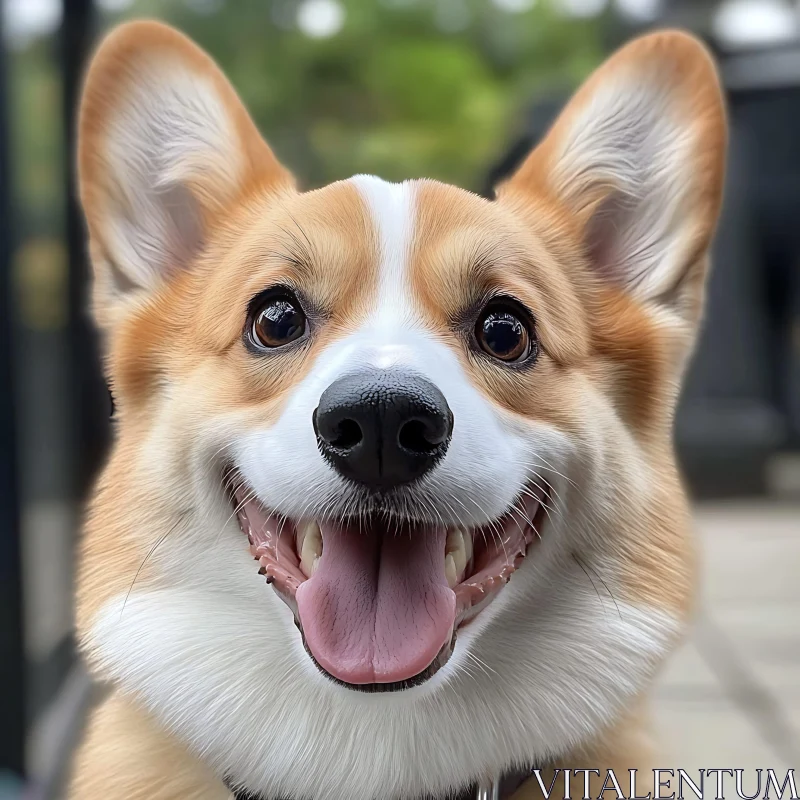 Close-Up of a Happy Corgi Dog AI Image