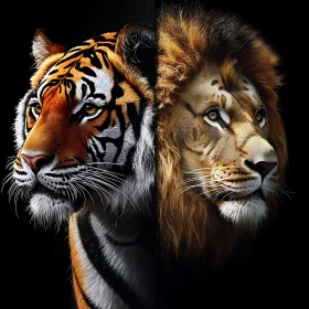 Dual Majesty: Tiger Meets Lion