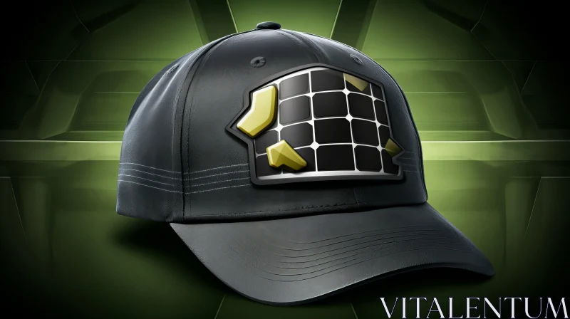 Black Baseball Cap with Explosive Wildlife Design and Metallic Accent AI Image
