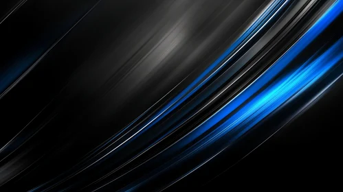 Abstract Blue and Silver Lines on Black