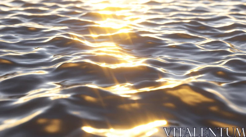 Serene Water with Shimmering Sunlight AI Image